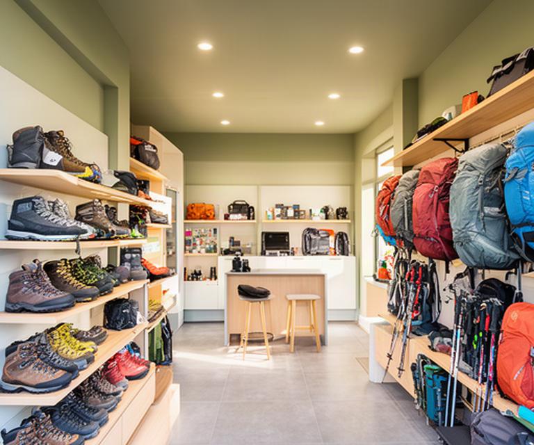 Outdoor-Fachgeschäft mit Wanderschuhen und Rucksäcken in Chêne-Bougeries
